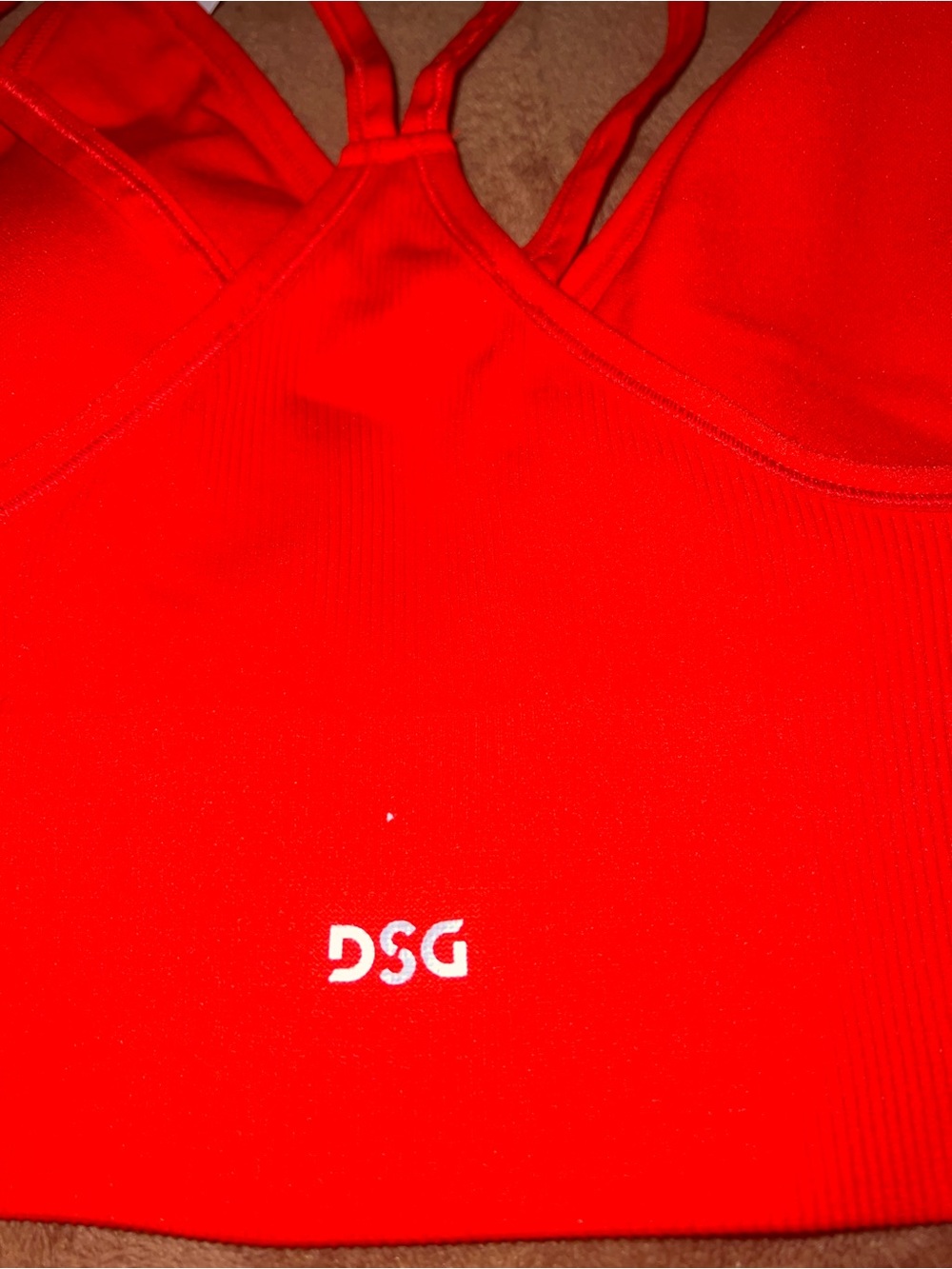 DSG Women's Bright Red Double-Strap Sports Bralette Medium - Picture 3 of 8
